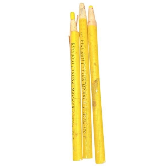 Blaisdell Other - ✏️ Blaisdell China Marker Yellow Grease Pencil Lot Vintage School Supply Writing